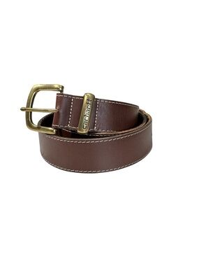 Carhartt Brown Leather Belt with Brass Buckle Size 40